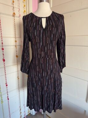 APT 9 Black Shift Dress Box Stripe Career Work Office NWT